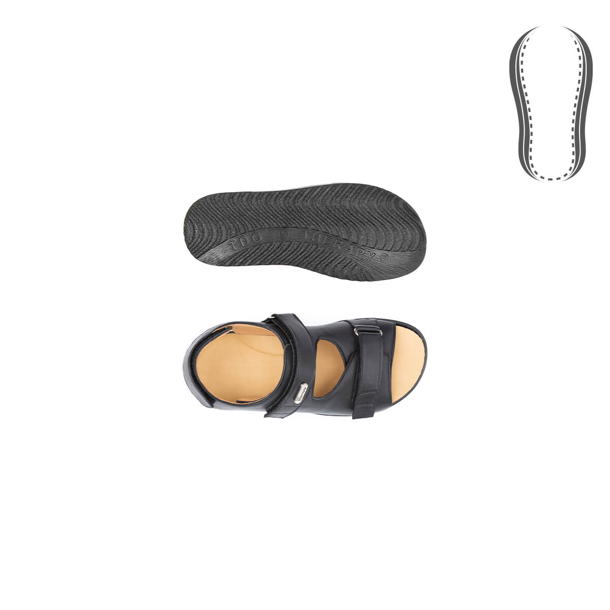 TDO Therapy - Post-Operasyon Ortotik Sandalet 910.PI-UNI (H-Geniş) – Napa Deri