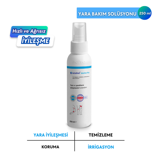 Actolind Solution Plus 250 ml gelişmiş yara bakım ve temizleme solüsyonu