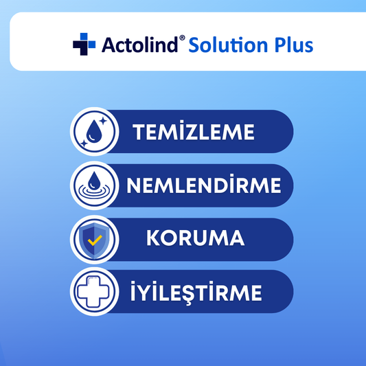 Actolind Solution Plus biofilm temizliği ve yara nemlendirme solüsyonu.