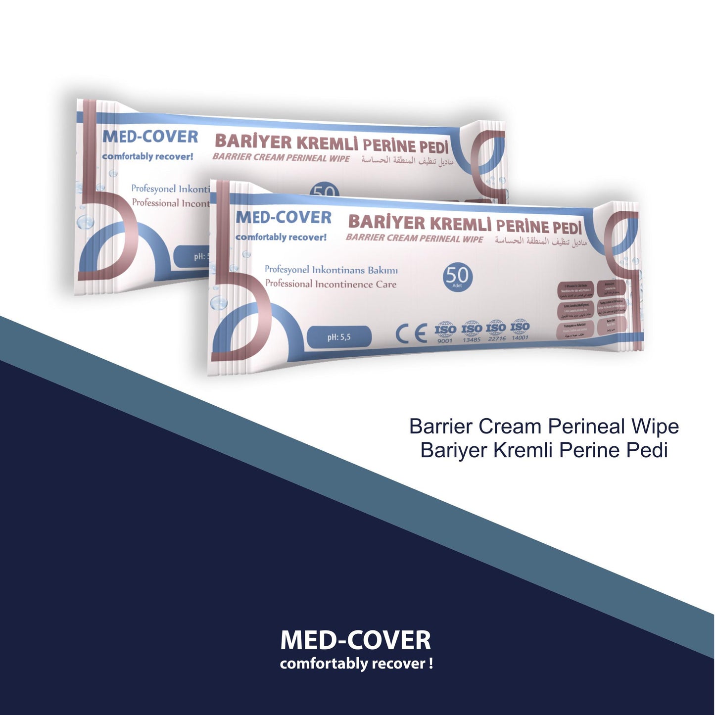 Medcover bariyer kremli perine pedi 50'li