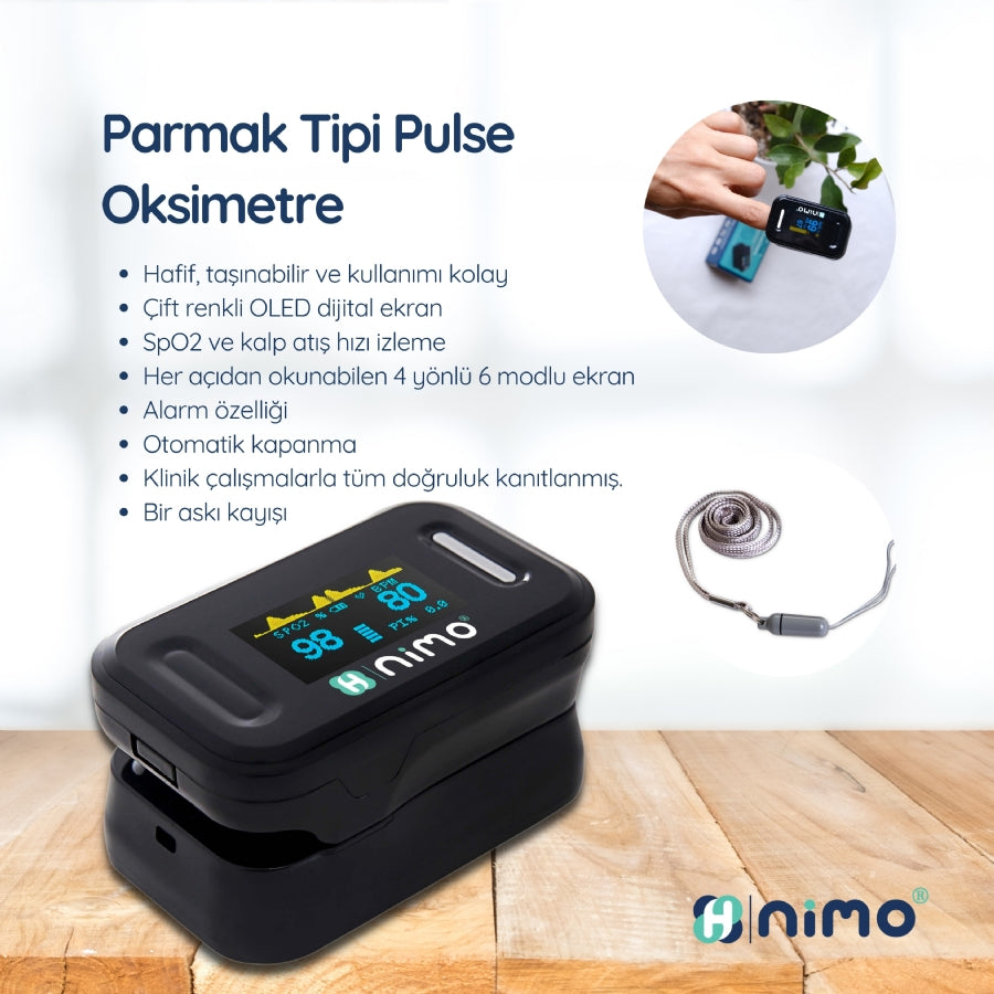 Nimo Pulse Oksimetre özellikleri – ekran, alarm, otomatik kapanma
