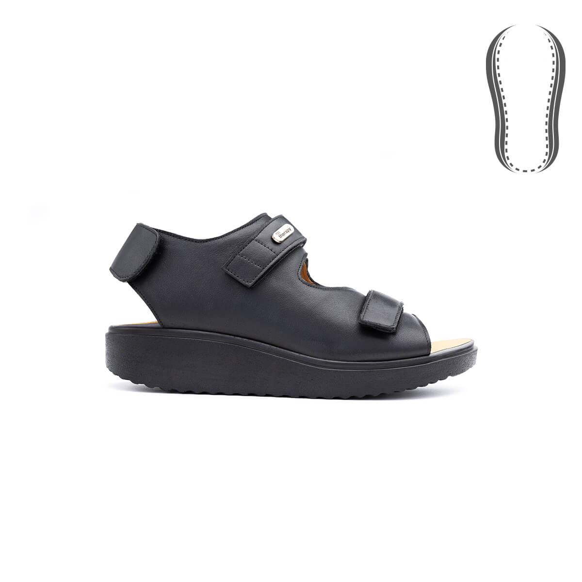 Unisex, ekstra geniş ortotik sandalet – doğal Napa deri