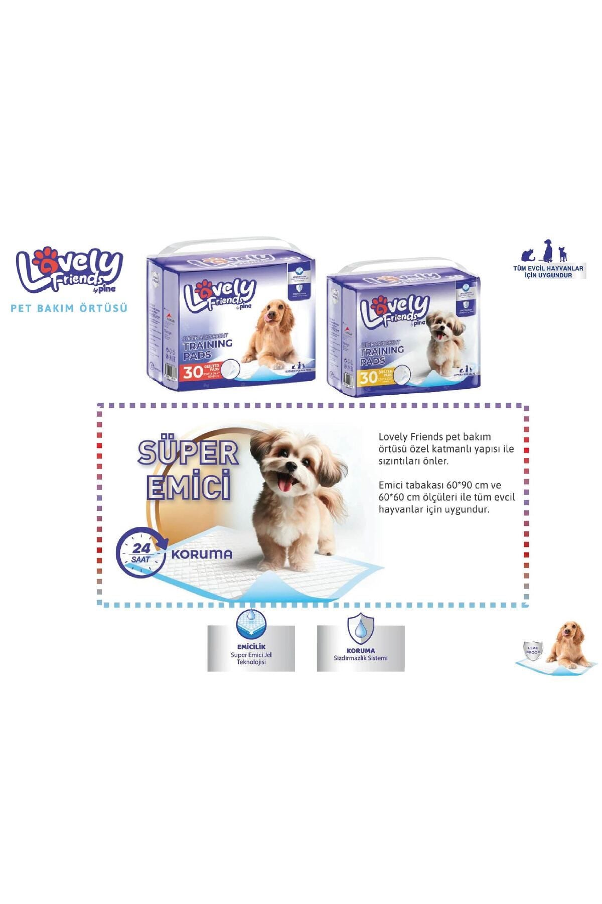 Lovely Friends by Pine Pet Eğitim Örtüsü - Köpek Tuvalet Pedi