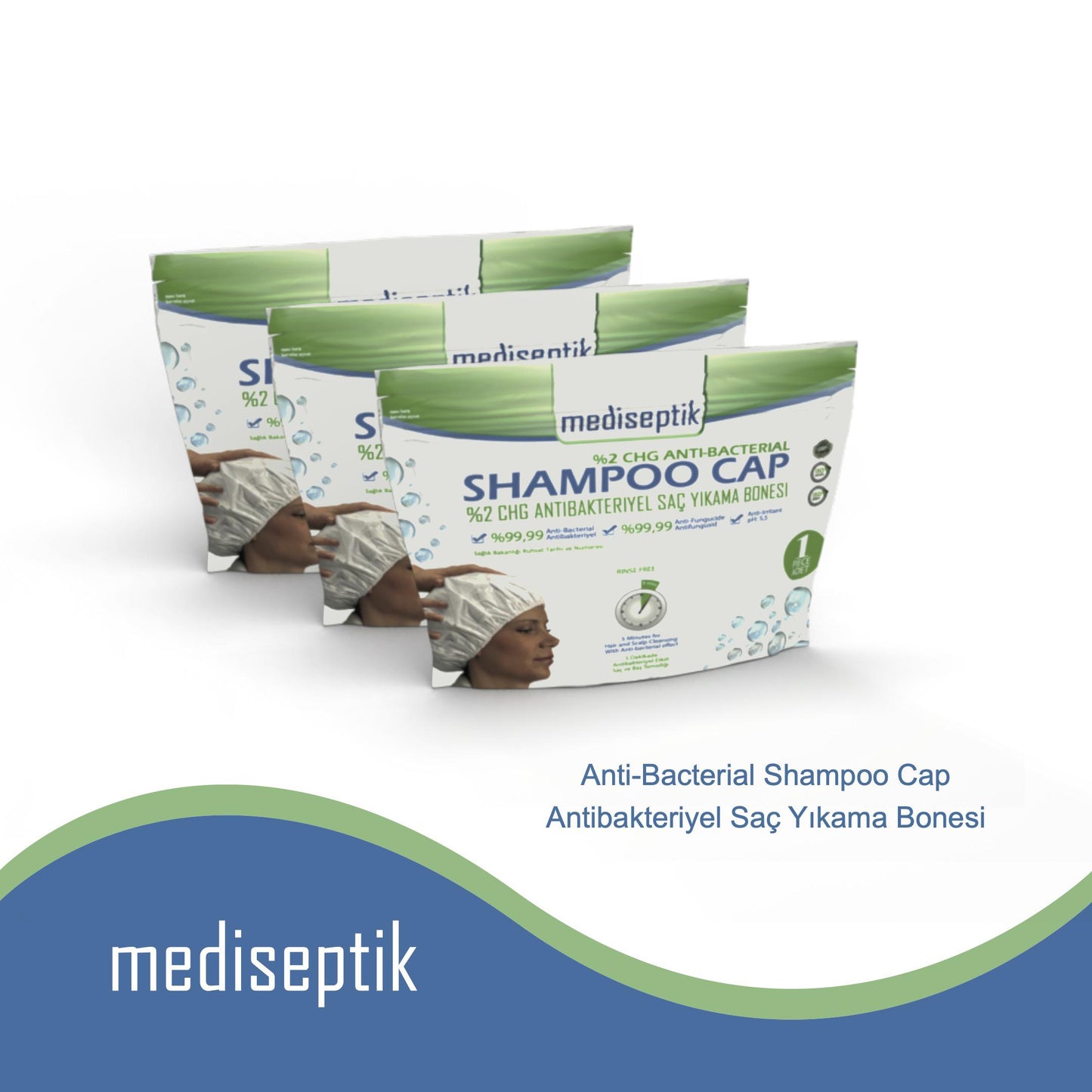 Mediseptik antibakteriyel saç cıkama bonesi