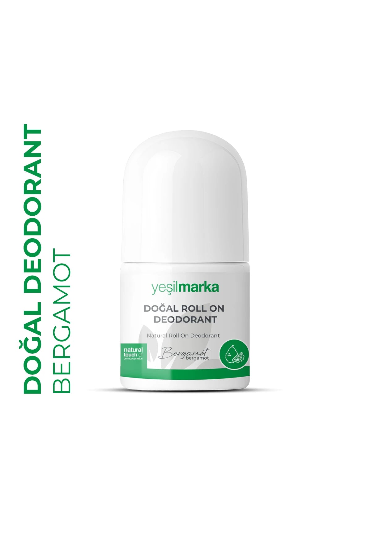 Bergamot kokulu alüminyumsuz doğal roll-on deodorant 50 ml ambalajı