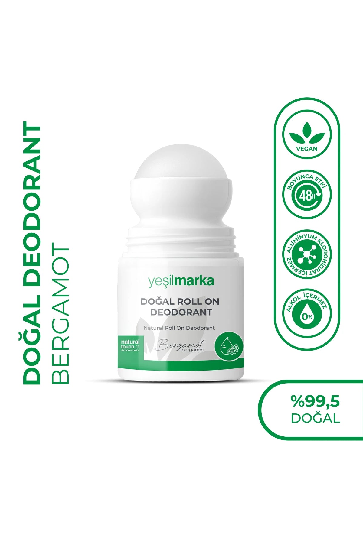 Alüminyum içermeyen bergamotlu deodorant, kadın ve erkek için unisex