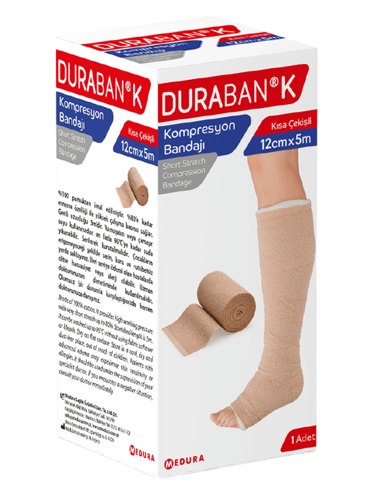 Duraban K kısa çekişli lenfödem bandajı ambalajlı ürün görseli