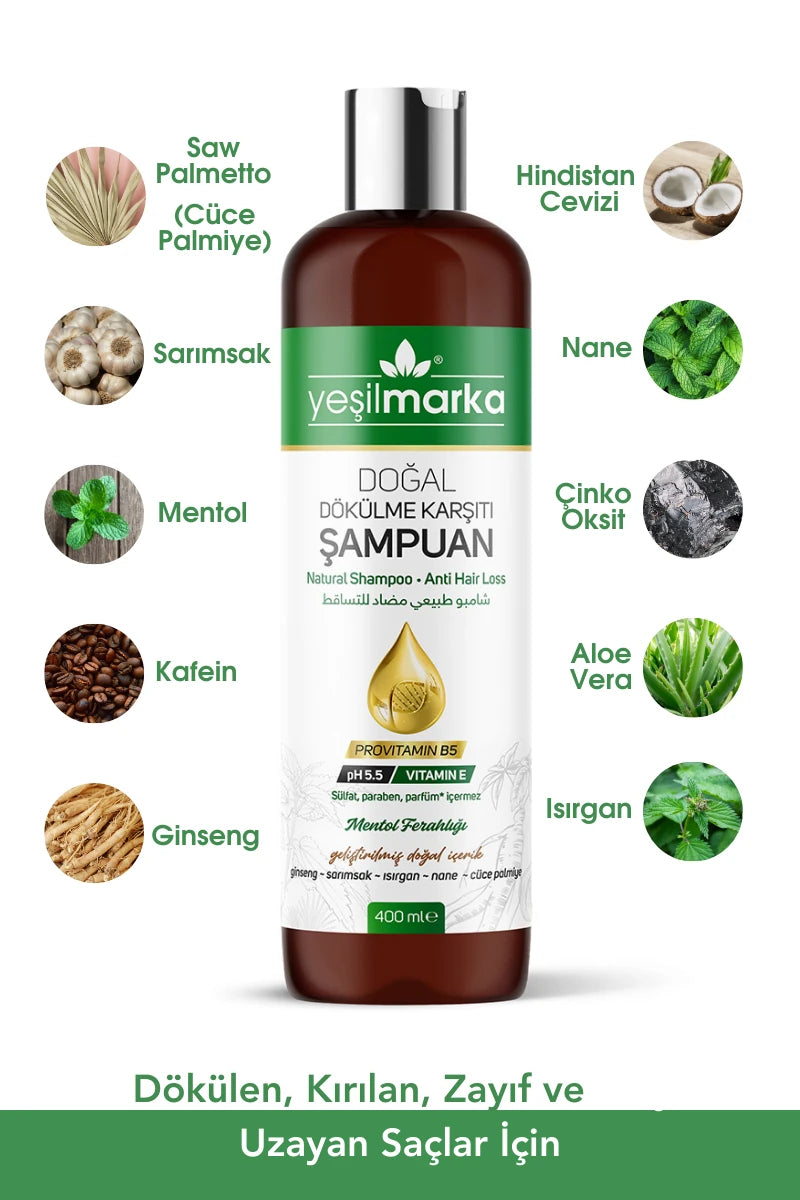 Erkeklerde saç dökülmesi için etkili şampuan - Genetik ve hormon kaynaklı dökülmeye karşı doğal destek