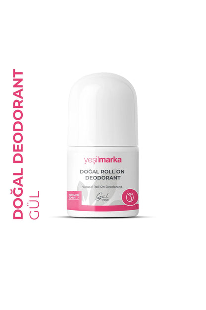 Gül kokulu alüminyumsuz doğal roll-on deodorant 50 ml ambalajı