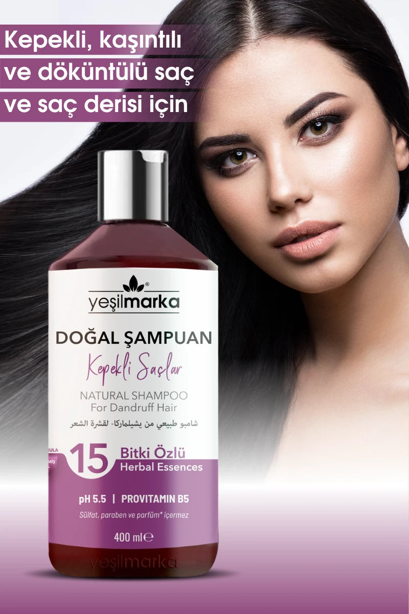 Yeşilmarka kepek pullanma ve kaşıntı için doğal şampuan