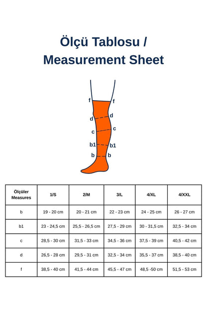 Kifidis orta basınç varis çorapları ölçü tablosu