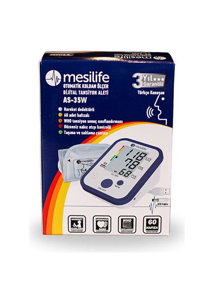 Mesilife dijital koldan ölçer konuşan tansiyon aleti kutu görünümü