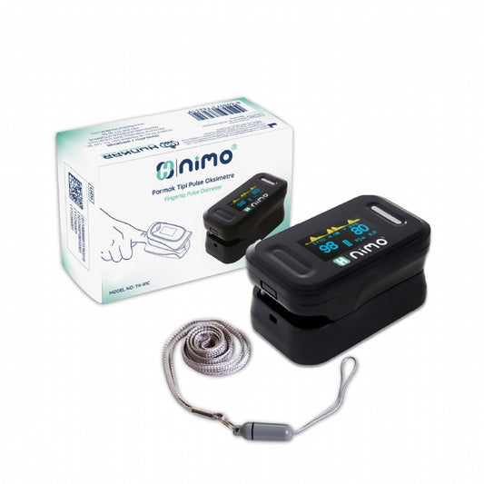  Nimo Pulse Oksimetre kutulu set – cihaz, askı kayışı ve ambalaj