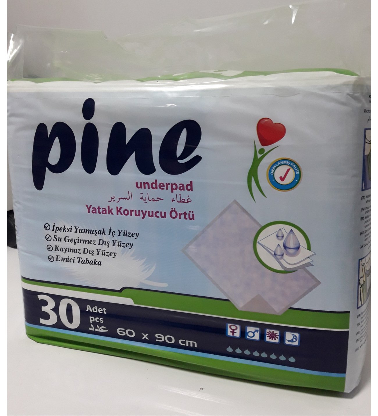 Pine Yatak Koruyucu Örtü 60x90 cm - 10’lu ve 30’lu Paket