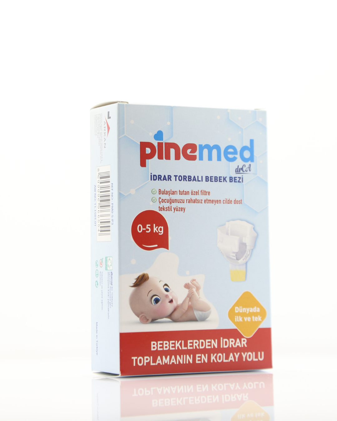 PineMed idrar torbalı bebek bezi kutu ön yüzü