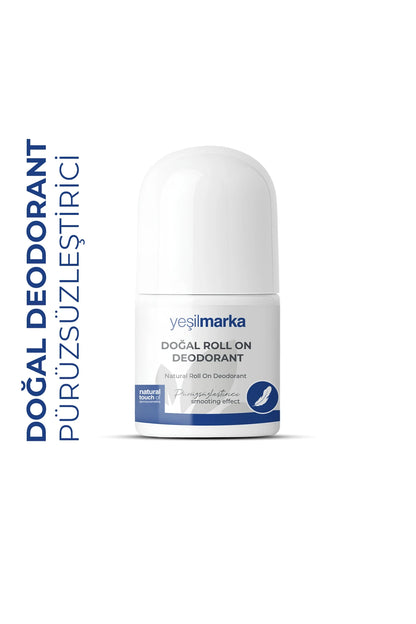 Pürüzsüzleştirici doğal deodorant roll-on şişe görünümü