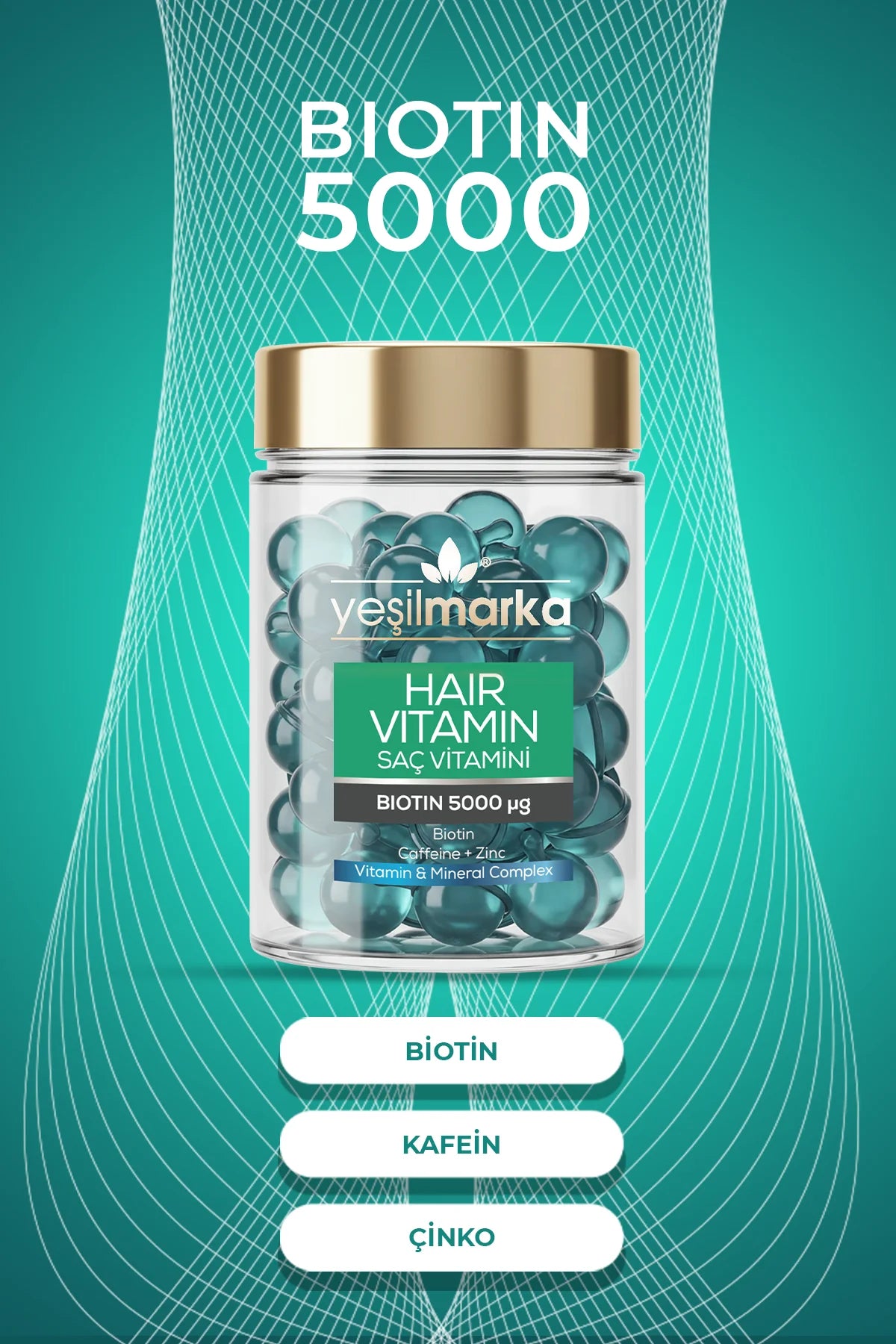 eşilmarka Biotin Saç Vitamini İçeriği - Biotin 5000, Kafein ve Çinko
