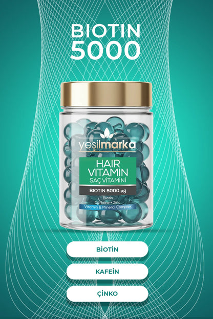 eşilmarka Biotin Saç Vitamini İçeriği - Biotin 5000, Kafein ve Çinko
