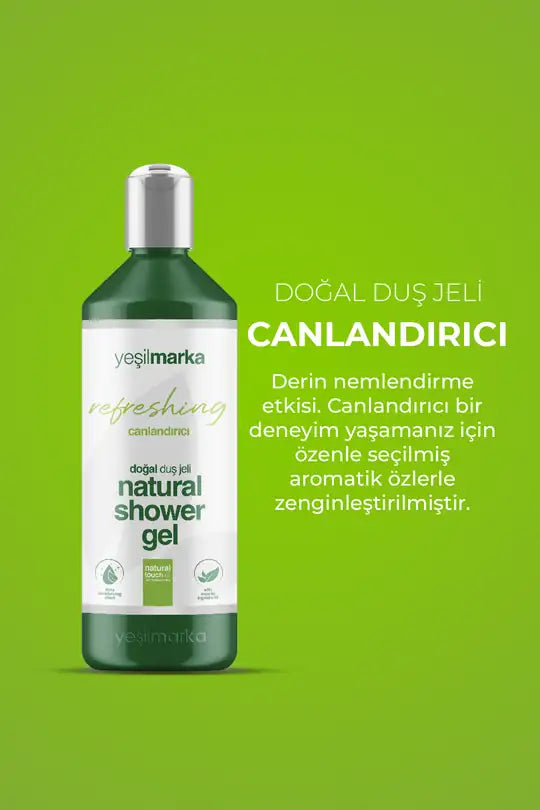 Sülfatsız, vegan Yeşilmarka Canlandırıcı Etkili duş jeli ile duş sonrası canlı ve ipeksi bir cilt hissi