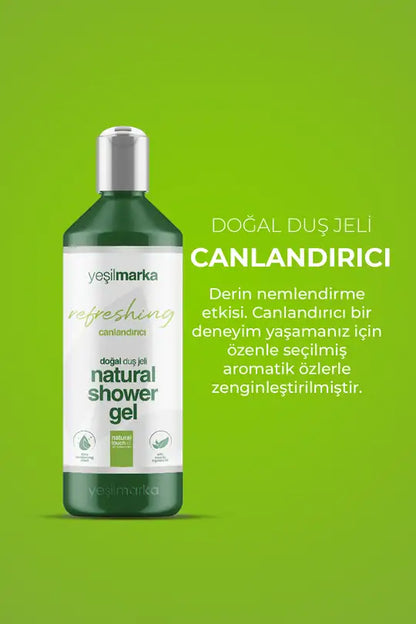 Sülfatsız, vegan Yeşilmarka Canlandırıcı Etkili duş jeli ile duş sonrası canlı ve ipeksi bir cilt hissi