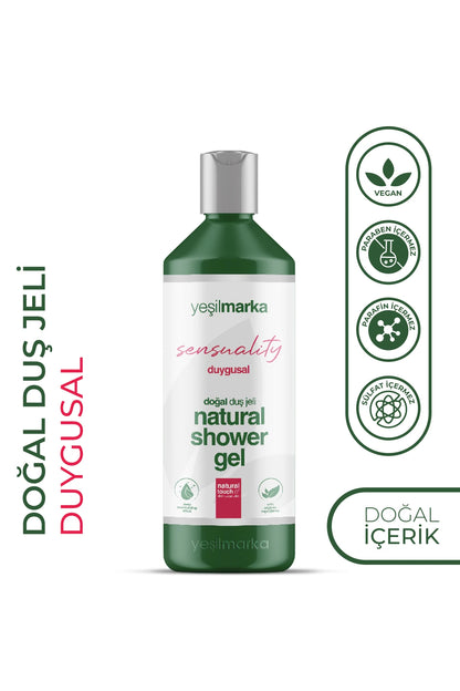 Paraben ve silikon içermeyen Yeşilmarka Duygusal Duş Jeli; cildi kurutmadan temizleyen organik formülüyle ipeksi yumuşaklık bırakır