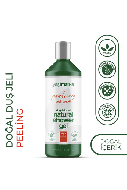 Ölü derileri arındıran Yeşilmarka Peeling Duş Jeli; sülfatsız bitkisel formülüyle cildi derinlemesine temizler ve yeniler