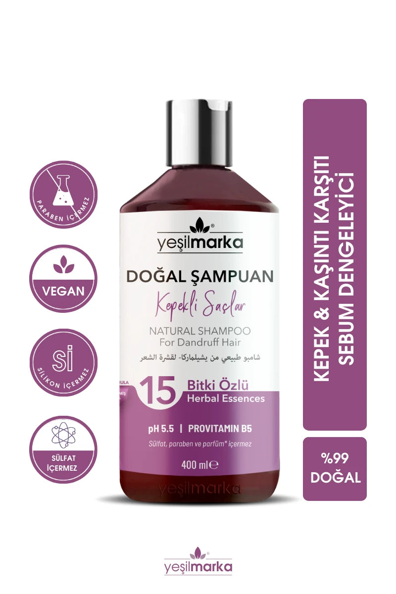 Yeşilmarka doğal şampuan paraben, silikon, sülfat içermez. 