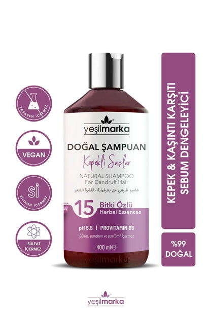 Yeşilmarka doğal şampuan paraben, silikon, sülfat içermez. 