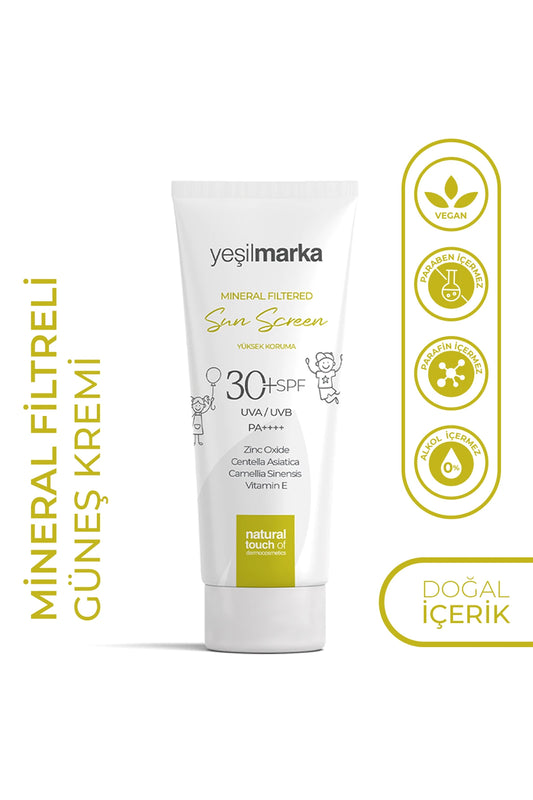 Yeşilmarka hassas cilt ve bebek güneş kremi SPF 30 temiz içerikli