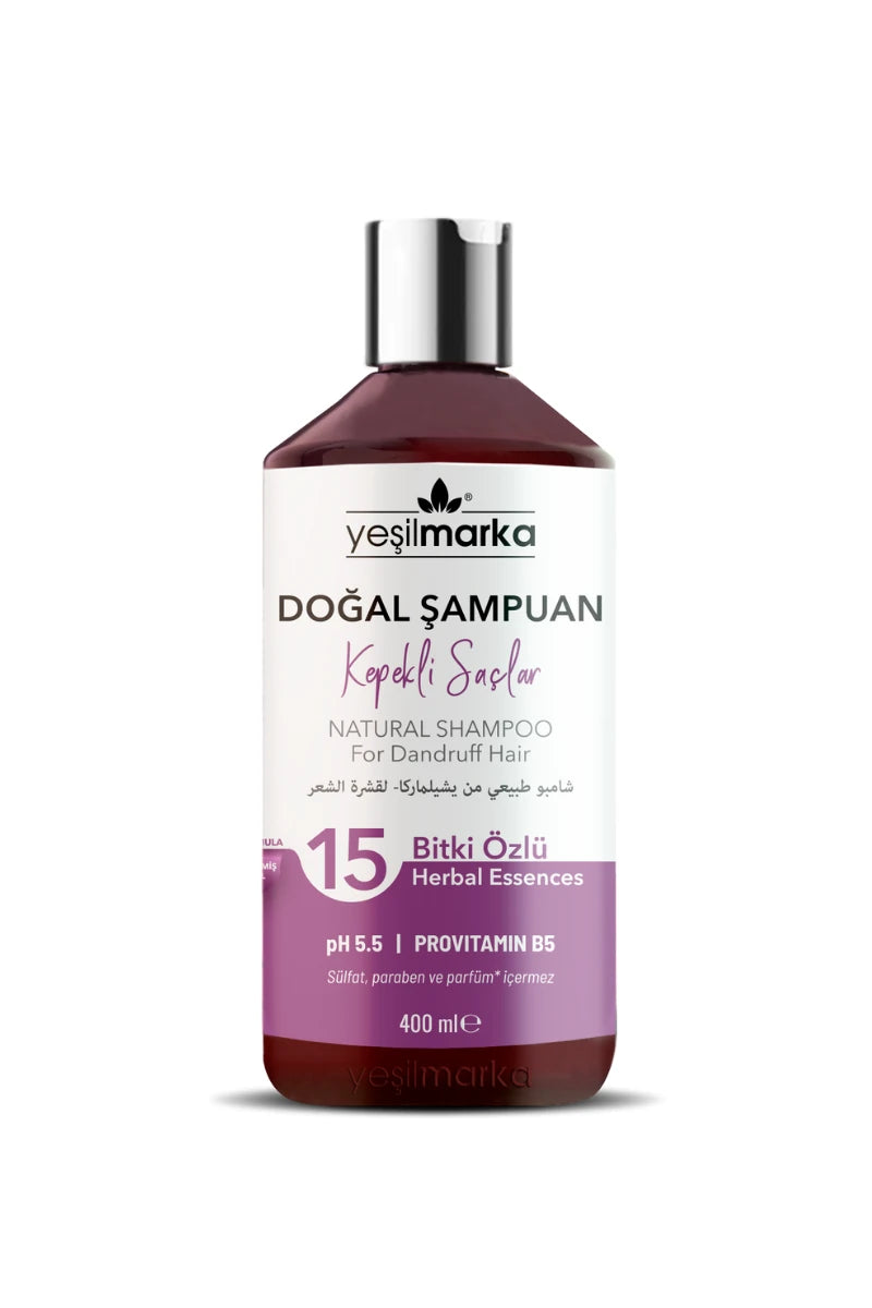 Yeşilmarka kepeğe karşı etkili doğal şampuan bentonit kili çinko içerikli 15 bitki özlü