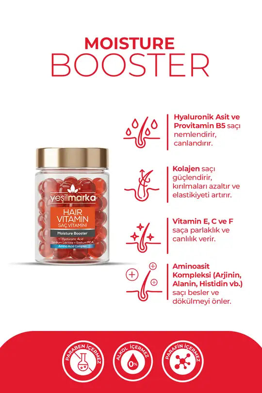 Yeşilmarka Saç Vitamini İçeriği - Hyaluronik Asit, Kolajen ve Vitamin Kompleksi