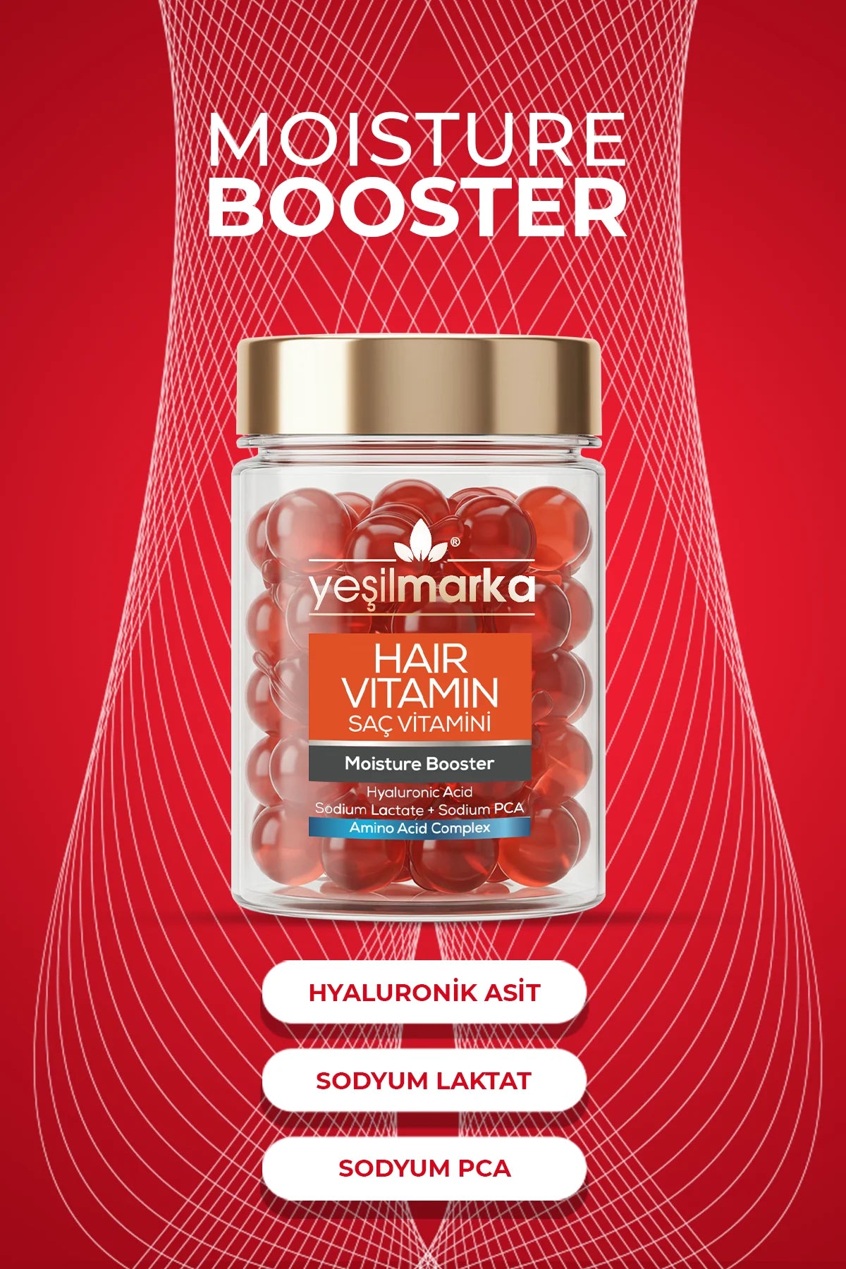 Yeşilmarka Saç Vitamini İçeriği - Hyaluronik Asit, Sodyum Laktat, Sodyum PCA ve Amino Kompleksi