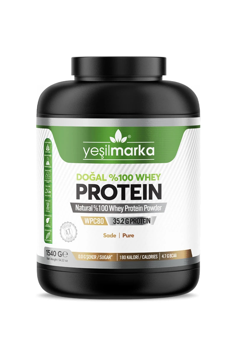 Yeşilmarka doğal whey protein tozu 1540 gram aromasız sade

