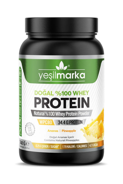 Yeşilmarka doğal whey protein tozu 748 gram ananas aromalı
