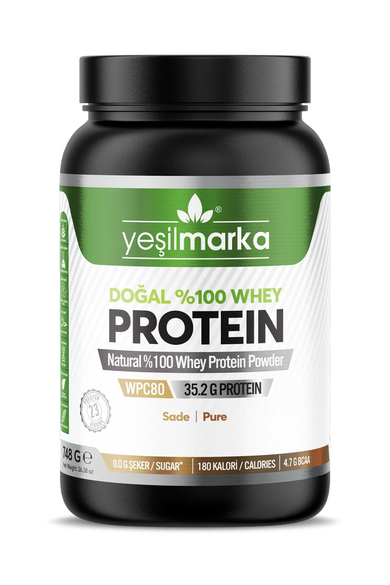 Yeşilmarka doğal whey protein tozu 748 gram sade aromasız