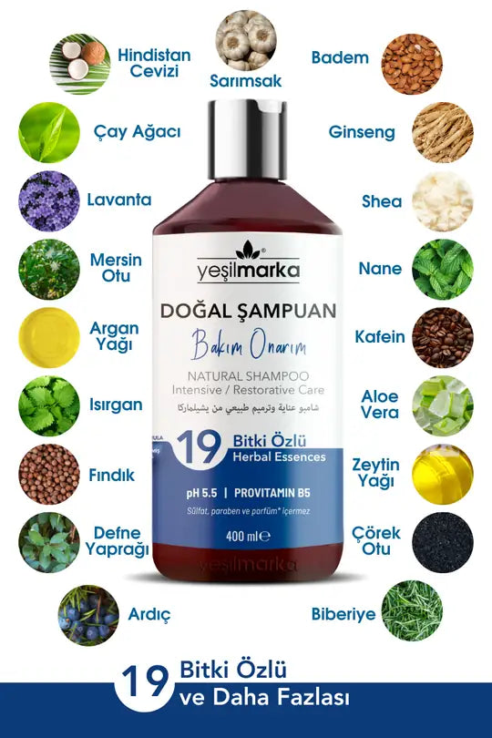 Yıpranmış saçlar onarıcı besleyici doğal şampuan argan hindistan cevizi yağı