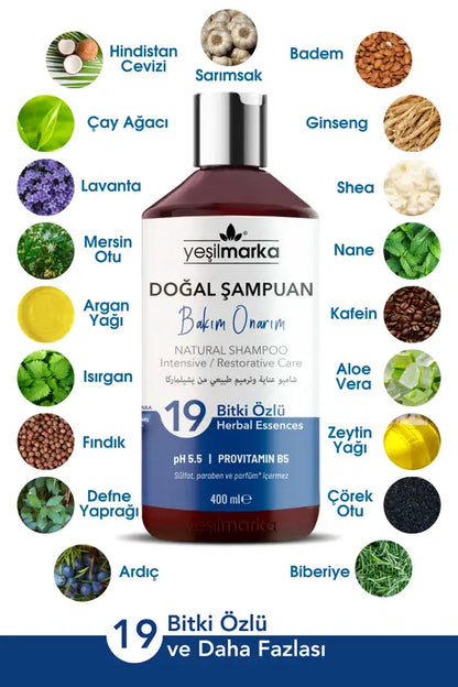 Yıpranmış saçlar onarıcı besleyici doğal şampuan argan hindistan cevizi yağı