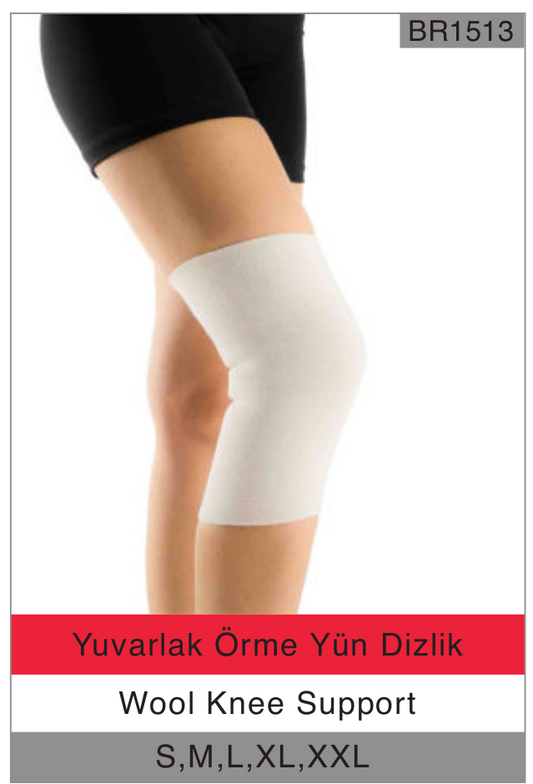 Yuvarlak örme yün dizlik – Wool knee support BR1513, doğal sıcaklık ve destek